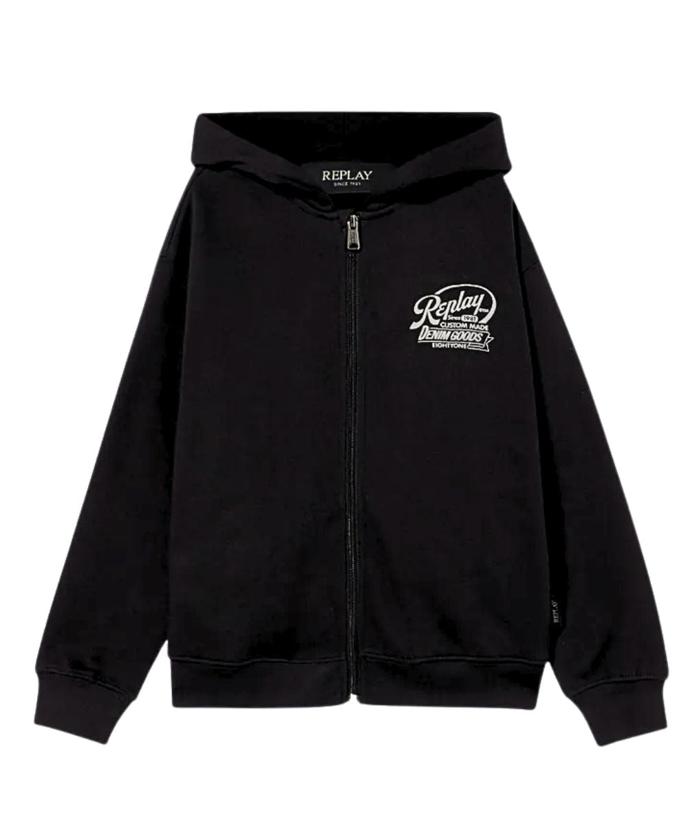 REPLAY & SONS Felpa con Cappuccio e Cerniera SB2723.057.23830 Nero