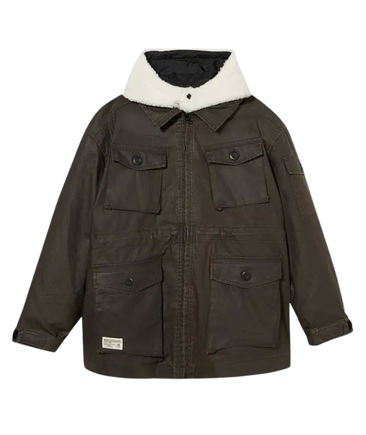 REPLAY & SONS Parka con Imbottura in Teddy SB8224.050.85444 Verde Militare