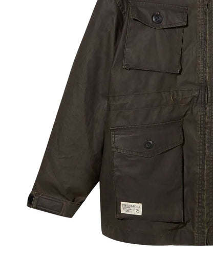 REPLAY & SONS Parka con Imbottura in Teddy SB8224.050.85444 Verde Militare
