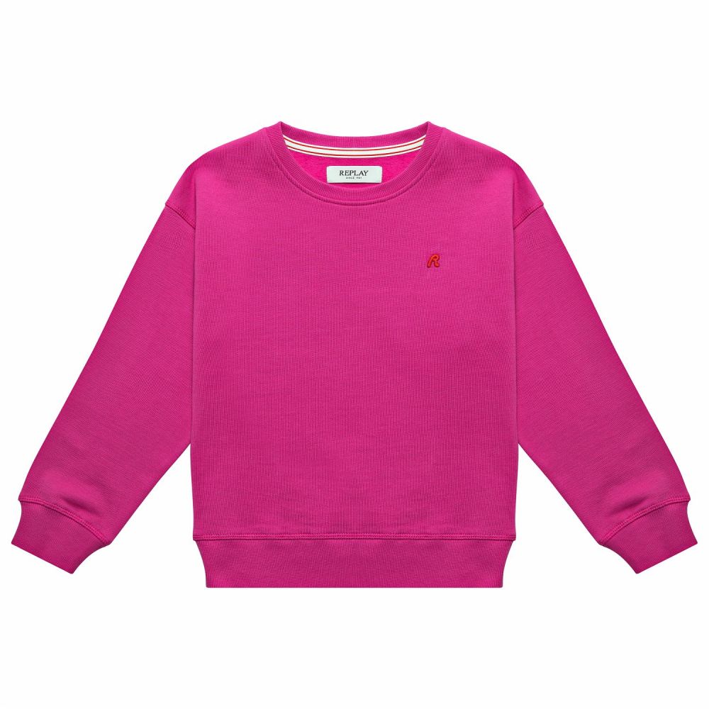 REPLAY & SONS Felpa Girocollo SG93A8.000.00L35 Rosa Ciclamino