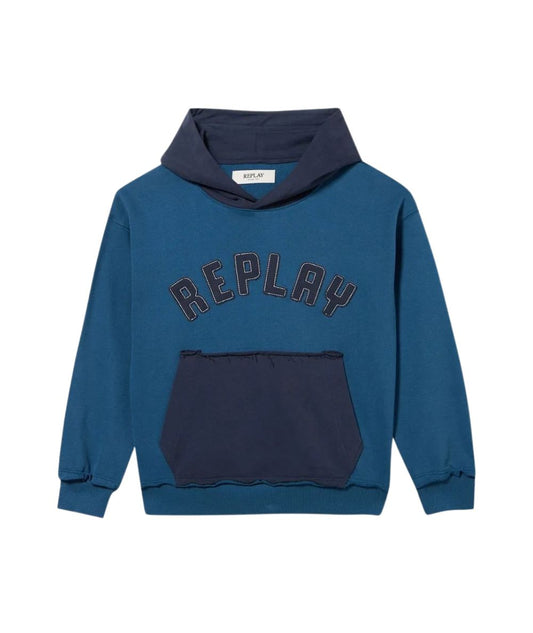 REPLAY & SONS Felpa con Cappuccio SB91IJ.000.724B9W Blu Blu Petrolio