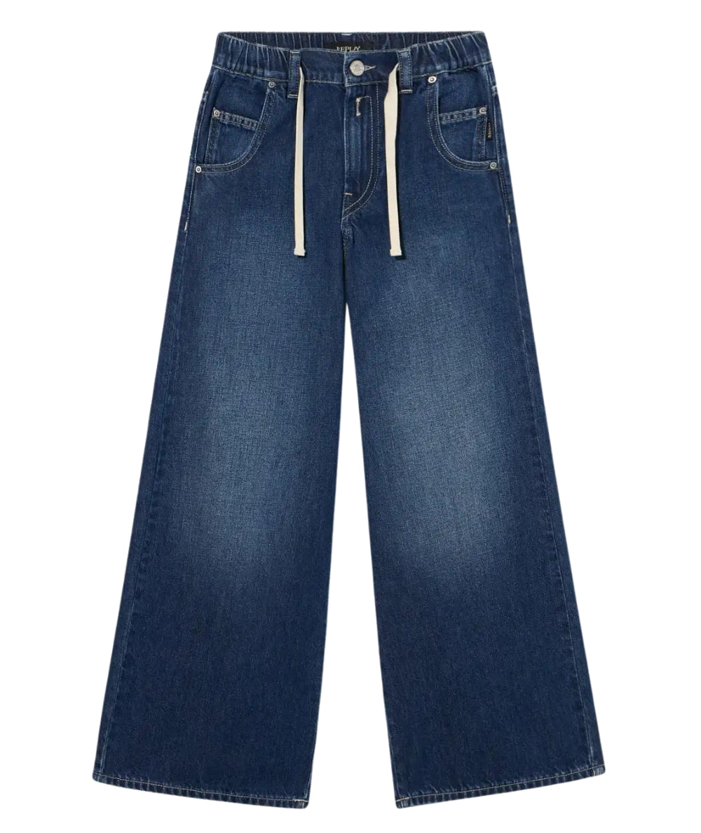 REPLAY & SONS Jeans Wide Leg con Coulisse SG9451.050.820353 Denim Medio