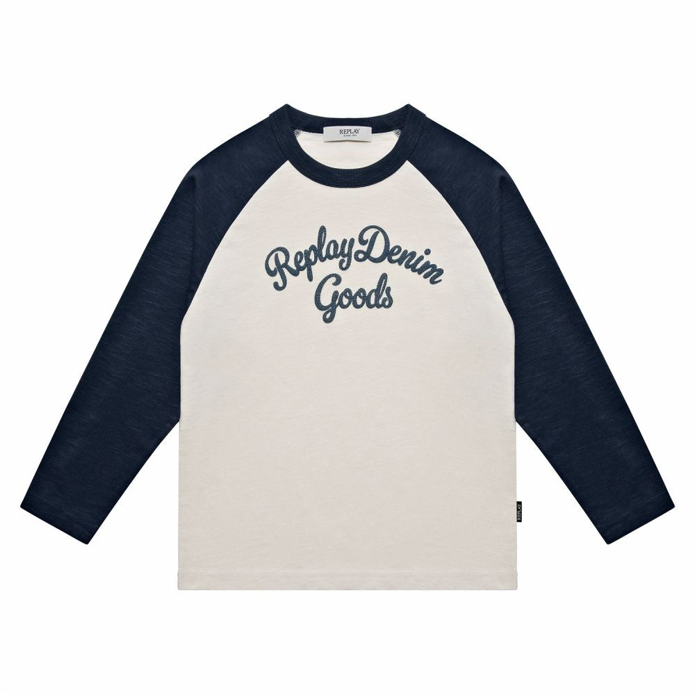 REPLAY & SONS T-shirt Maniche Lunghe SB91II.000.724BBW Bianco Blu