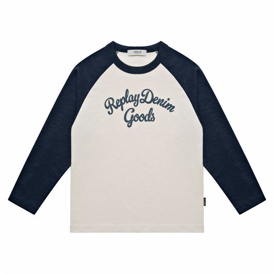 REPLAY & SONS T-shirt Maniche Lunghe SB91II.000.724BBW Bianco Blu