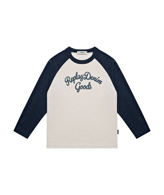 REPLAY & SONS T-shirt Maniche Lunghe SB91II.000.724BBW Bianco Blu