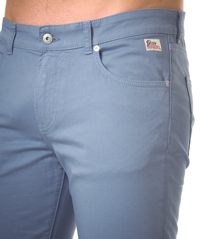 Roy Roger's Pantaloni 517 Plain Man Gabardina RRU089C9250112.C0357 Celeste