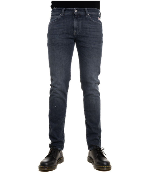 ROY ROGER'S PANTALONI 517 PLAIN MAN IN GABARGINA INVERNALE RRU075D4371876 NERO