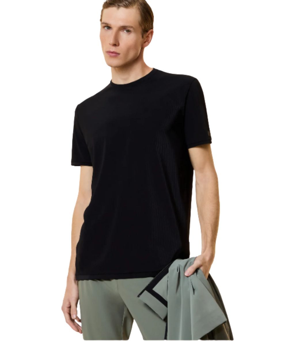 RRD T-shirt Girocollo Rib Strech a Costine 26220 Nero