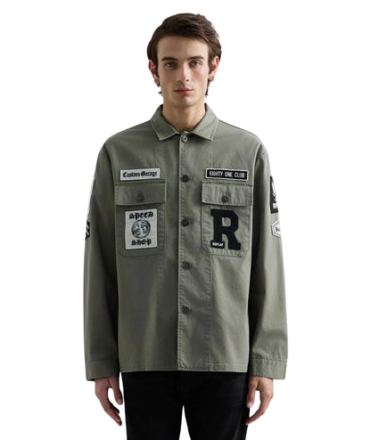 Reaplay Overshirt con Patch all Over M8445C.000.85022N Verde Militare