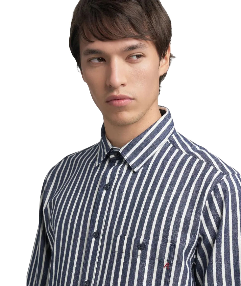 Replay Camicia  M4144.000.52826 Blu Bianco