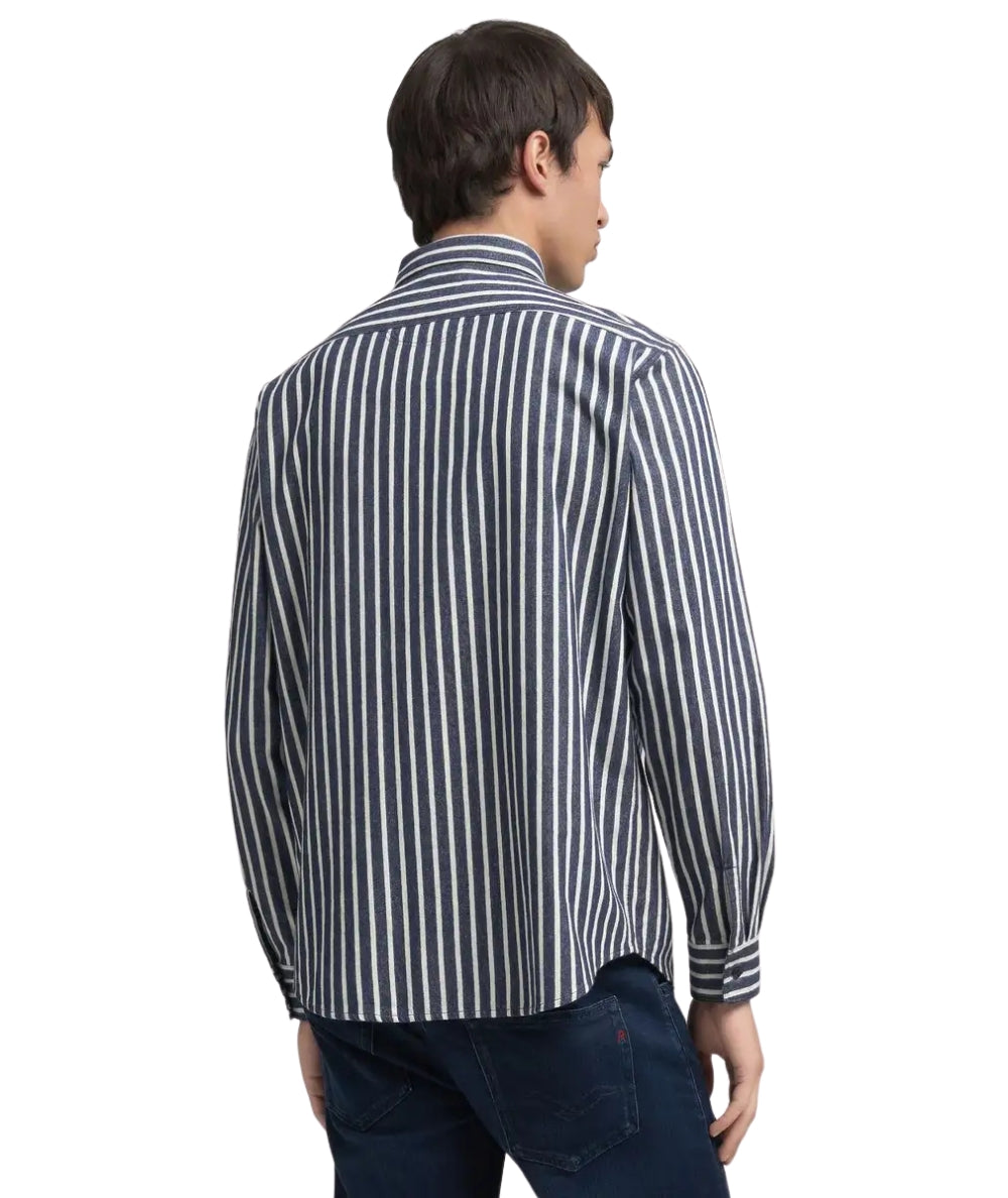 Replay Camicia  M4144.000.52826 Blu Bianco