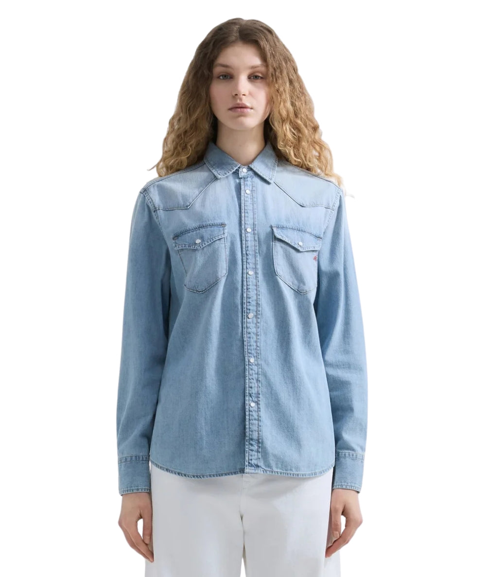 Replay Camicia in Denim W2362.000.26C17B Denim Chiaro