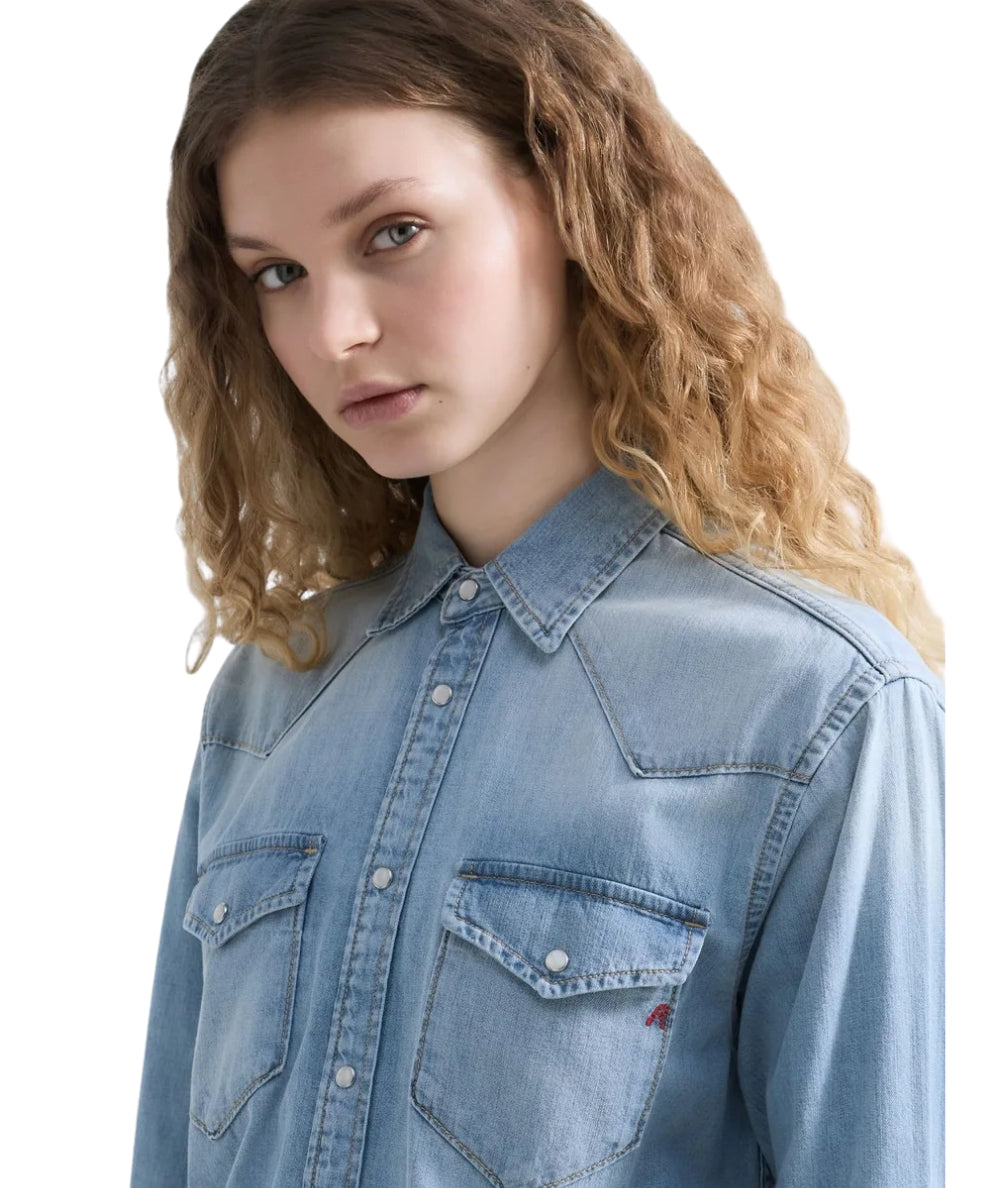 Replay Camicia in Denim W2362.000.26C17B Denim Chiaro