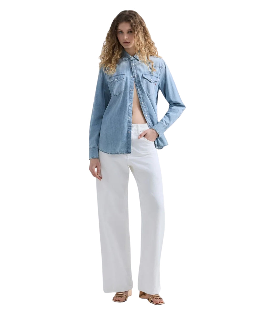 Replay Camicia in Denim W2362.000.26C17B Denim Chiaro