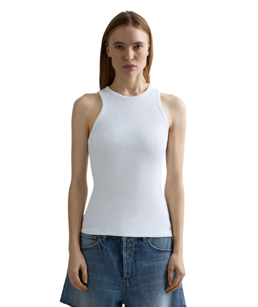 Replay Canotta in Cotone a Costine W3483A.000.23747 Bianco