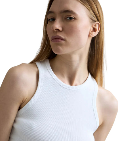 Replay Canotta in Cotone a Costine W3483A.000.23747 Bianco