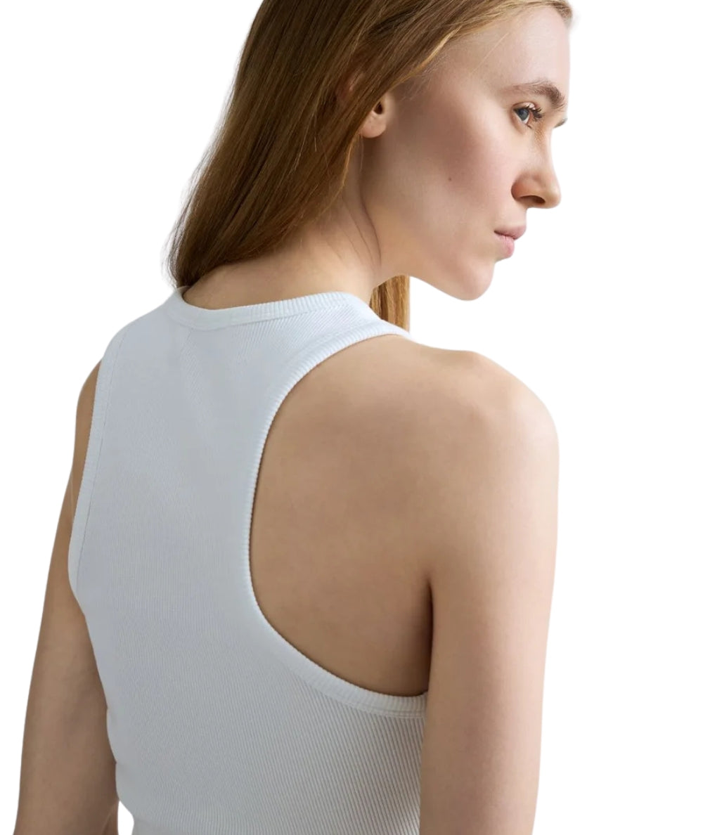 Replay Canotta in Cotone a Costine W3483A.000.23747 Bianco