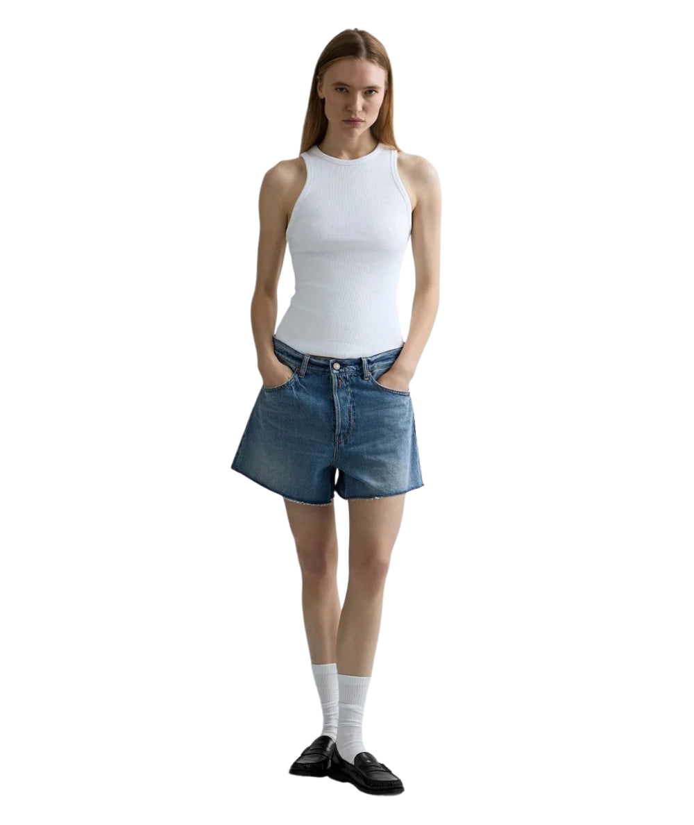 Replay Canotta in Cotone a Costine W3483A.000.23747 Bianco