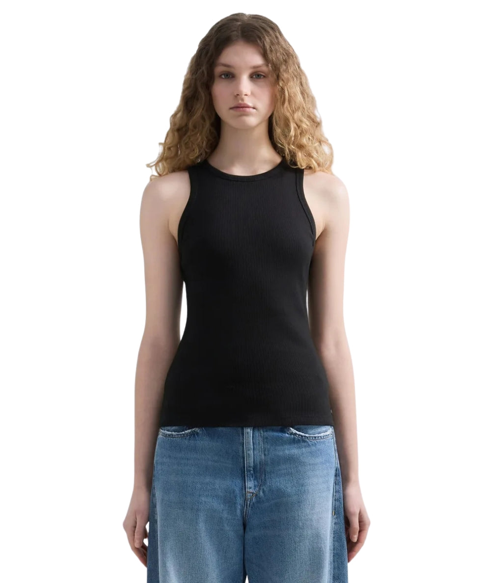 Replay Canotta in Cotone a Costine W3483A.000.23747 Nero
