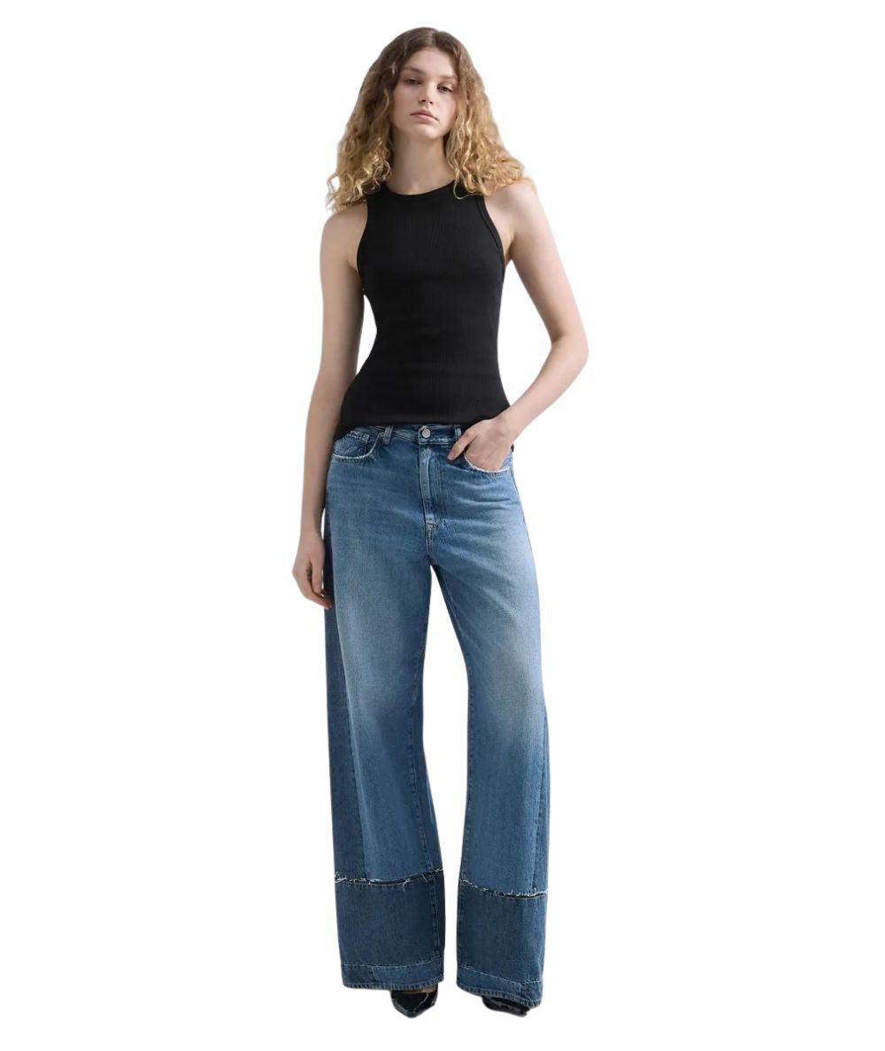 Replay Canotta in Cotone a Costine W3483A.000.23747 Nero