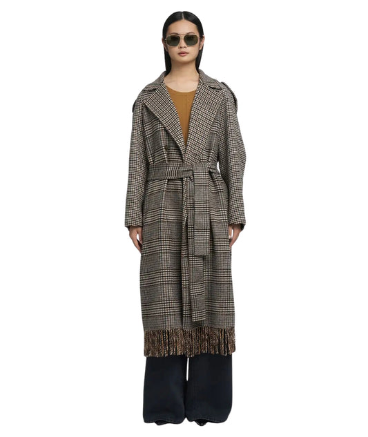 Replay Cappotto Check con Frange W7915.000.52806 Multicolore