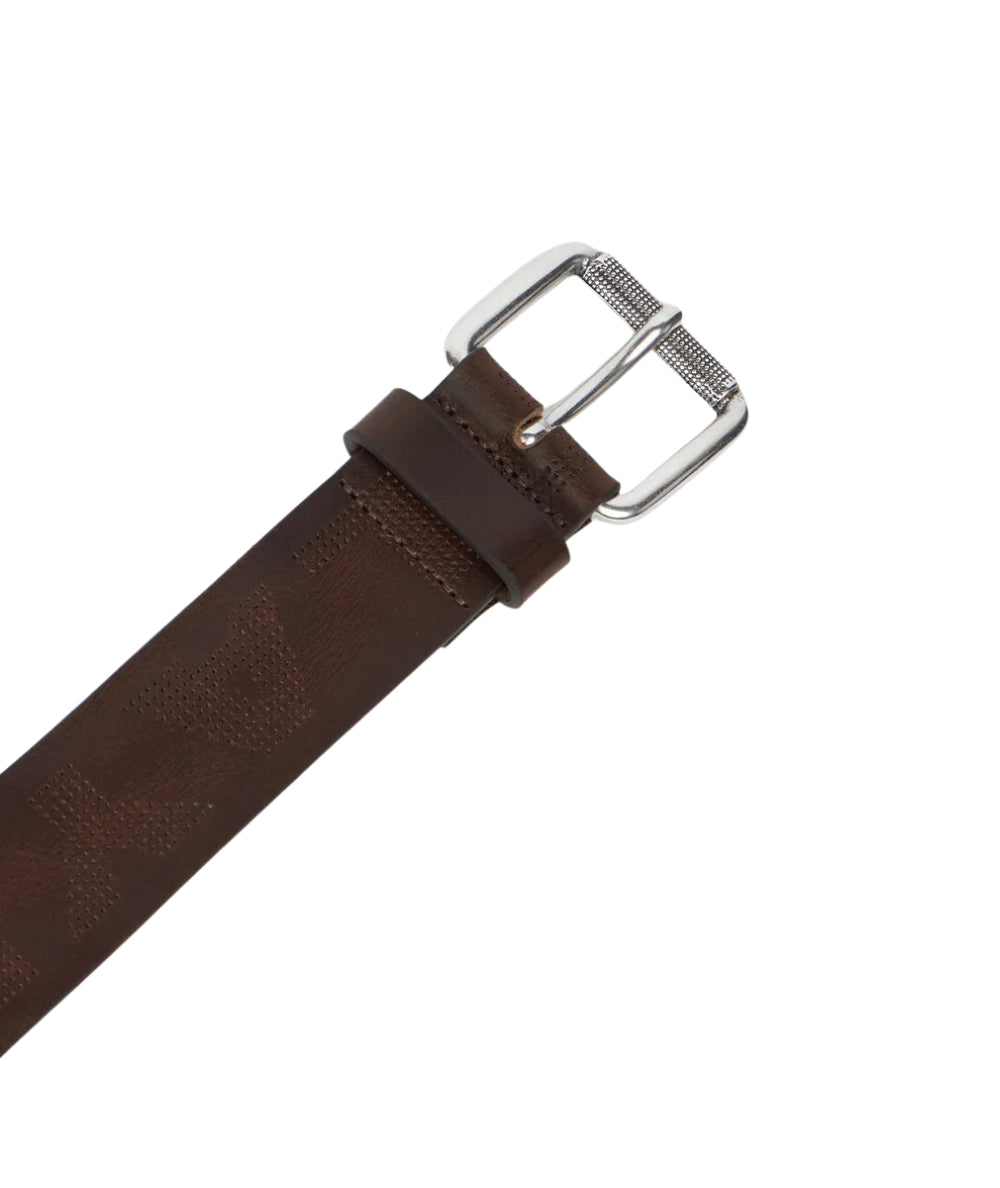 Replay Cintura in Pelle con Logo Texturizzato AM2713.000.A1207B Marrone