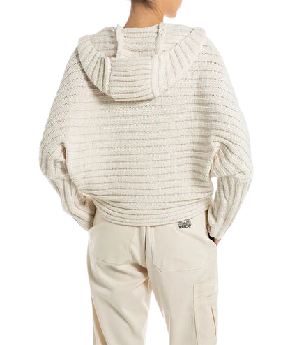 Replay Felpa a Coste in Ciniglia DK3907.000.G22926 Bianco