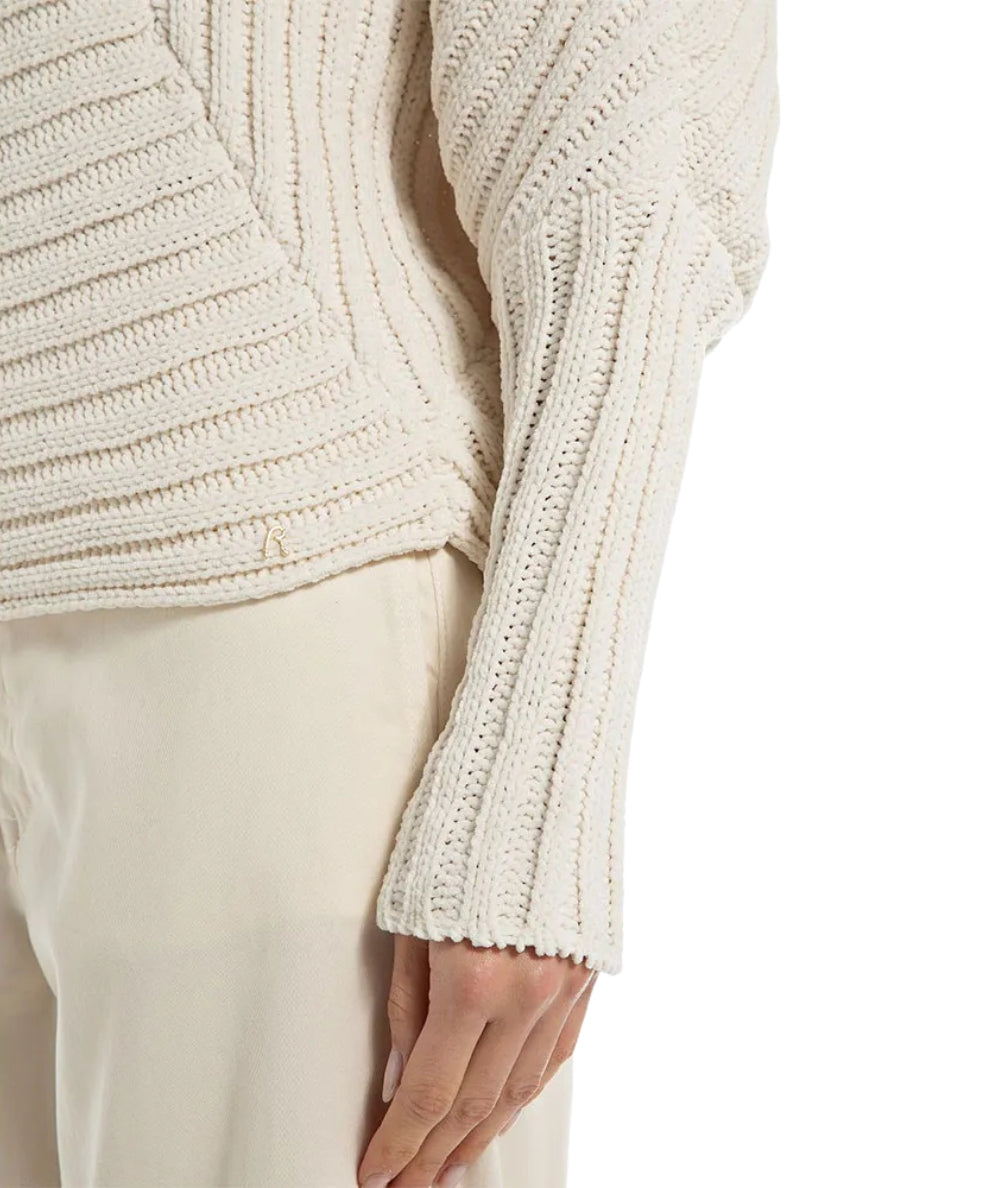 Replay Felpa a Coste in Ciniglia DK3907.000.G22926 Bianco