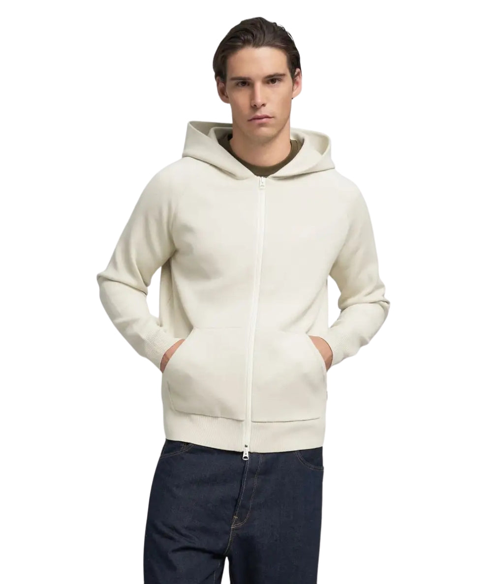 Replay Felpa con Cappuccio e Full Zip UK4879.000.G23896 Bianco