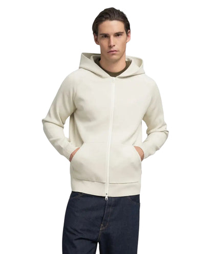 Replay Felpa con Cappuccio e Full Zip UK4879.000.G23896 Bianco