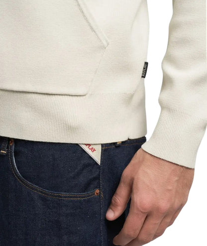 Replay Felpa con Cappuccio e Full Zip UK4879.000.G23896 Bianco