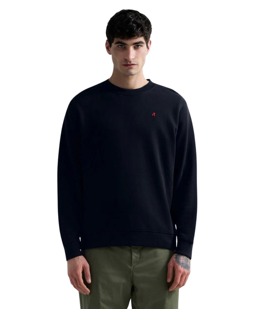 Replay Felpa con Girocollo in Cotone M3106.000.23802 Blu Scuro
