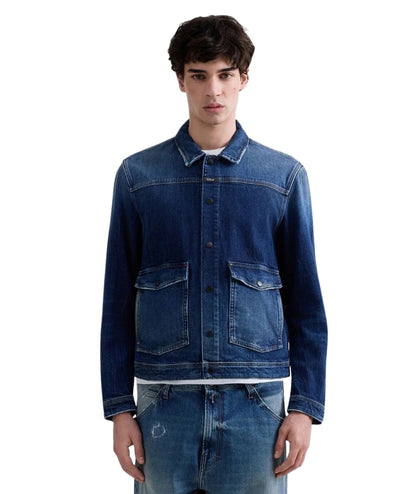 Replay Giacca con Tasche in Denim MV881.000.795100 Denim