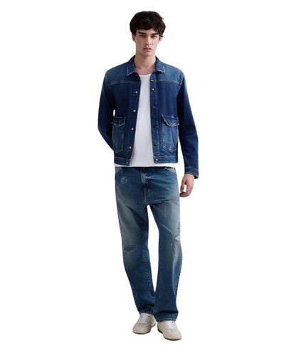 Replay Giacca con Tasche in Denim MV881.000.795100 Denim 