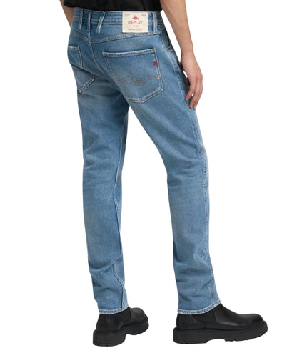 Replay Jeans Anbass Silm Fit in Cotone M914Y.000.519948 Denim Chiaro