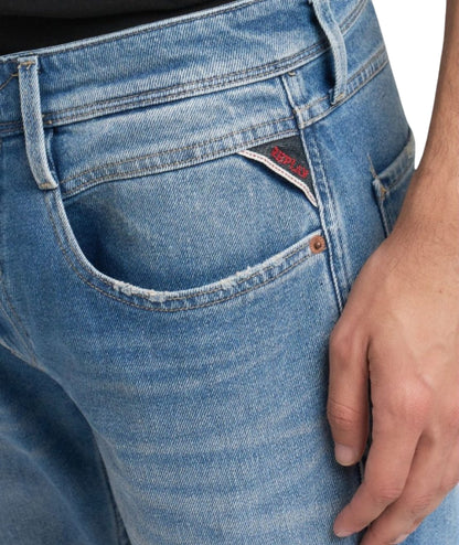 Replay Jeans Anbass Silm Fit in Cotone M914Y.000.519948 Denim Chiaro