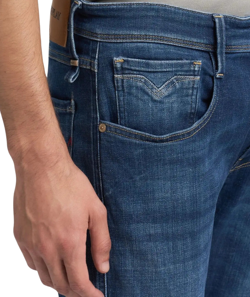 Replay Jeans Anbass Slim Fit M914Q.000.141908 Blu Scuro