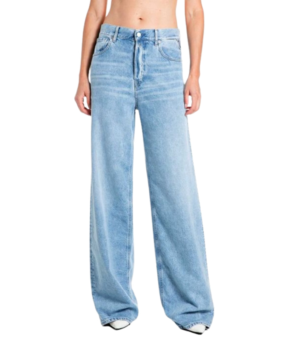 Replay Jeans Cary Wide Leg WA517.000.268169 Azzurro
