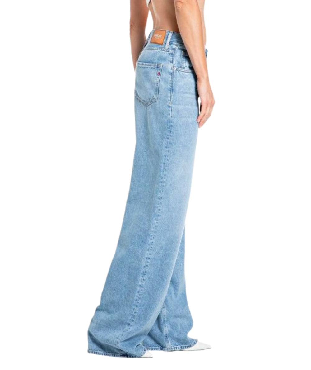 Replay Jeans Cary Wide Leg WA517.000.268169 Azzurro