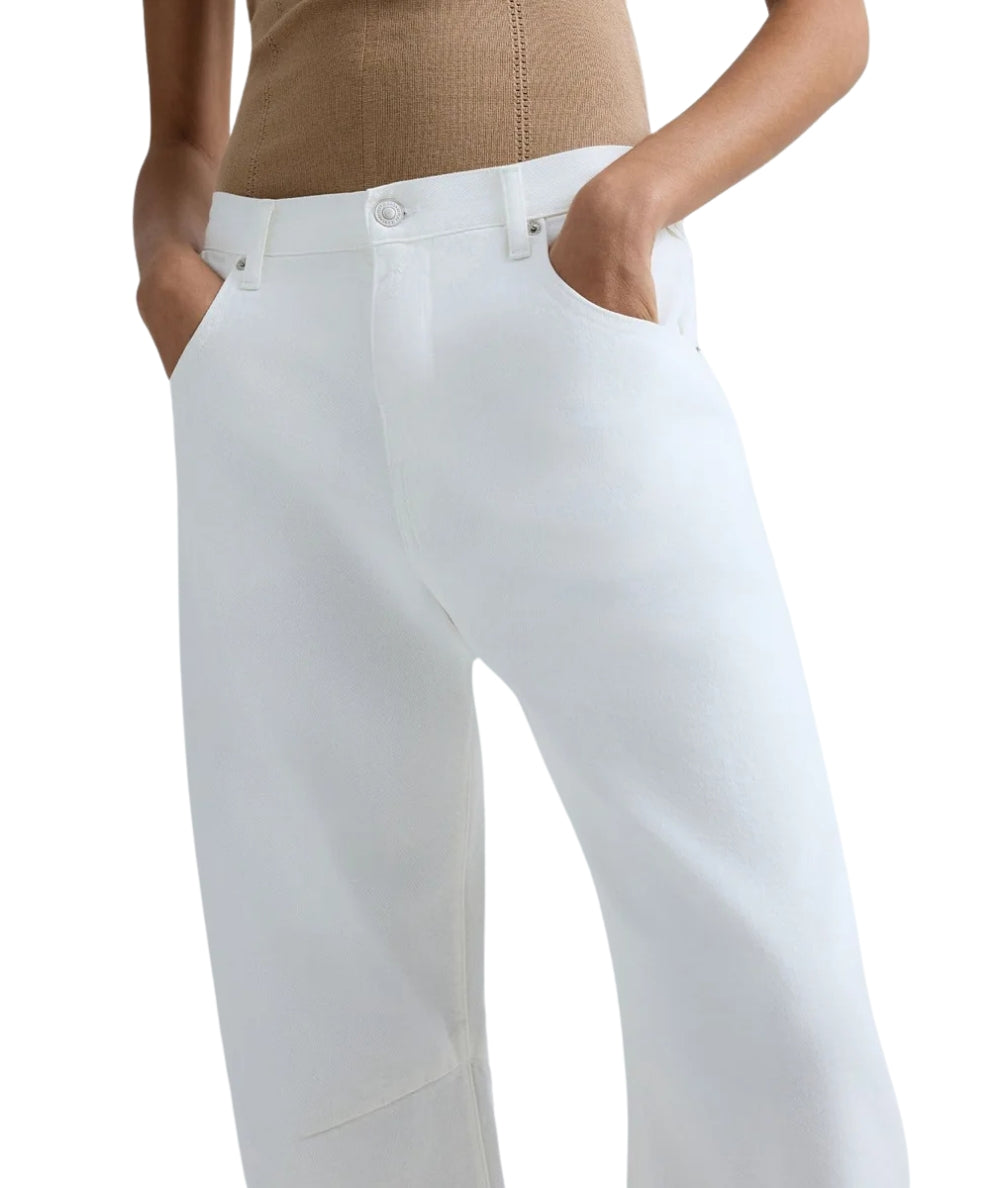 Replay Jeans Janie Barrel Fit a Vita Bassa WB550 .000.858001D Bianco 