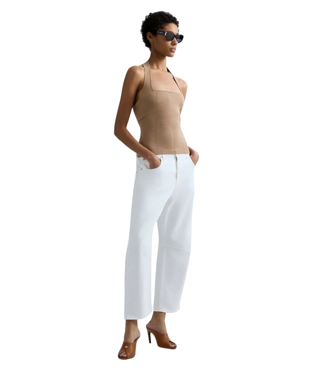 Replay Jeans Janie Barrel Fit a Vita Bassa WB550 .000.858001D Bianco 
