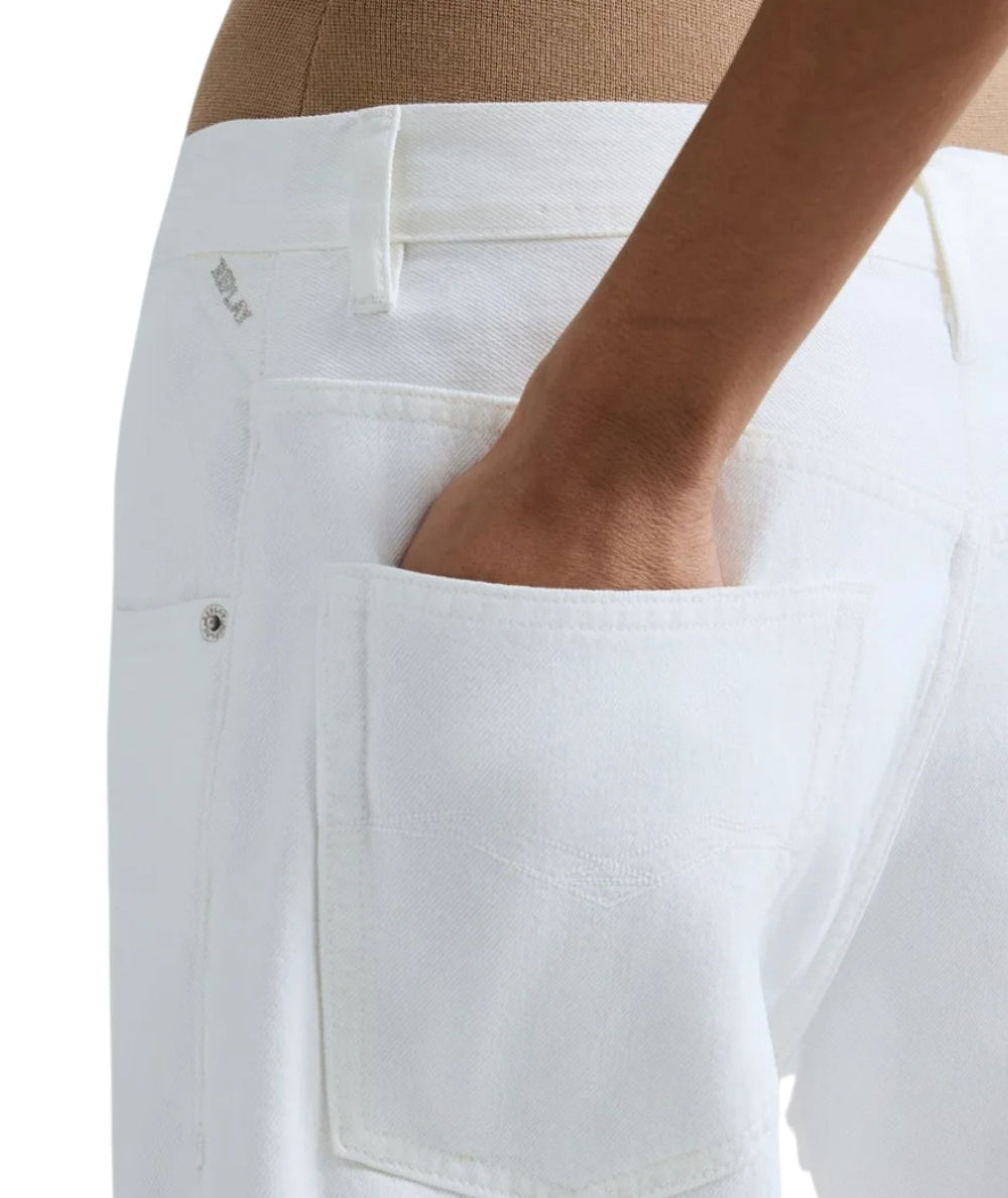 Replay Jeans Janie Barrel Fit a Vita Bassa WB550 .000.858001D Bianco