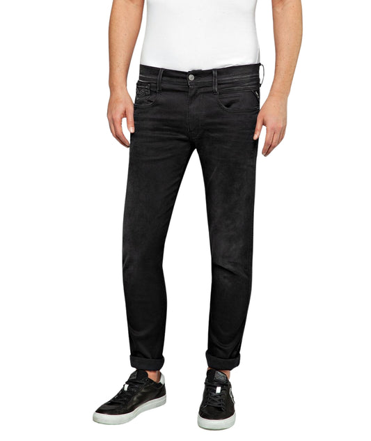 Replay Jeans Slim Fit a Vita Regolare Anbass M914.000.661E01 Nero