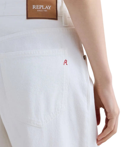 Replay Jeans Vivyette Baloon Fit WA547.000.858001D Bianco Naturale