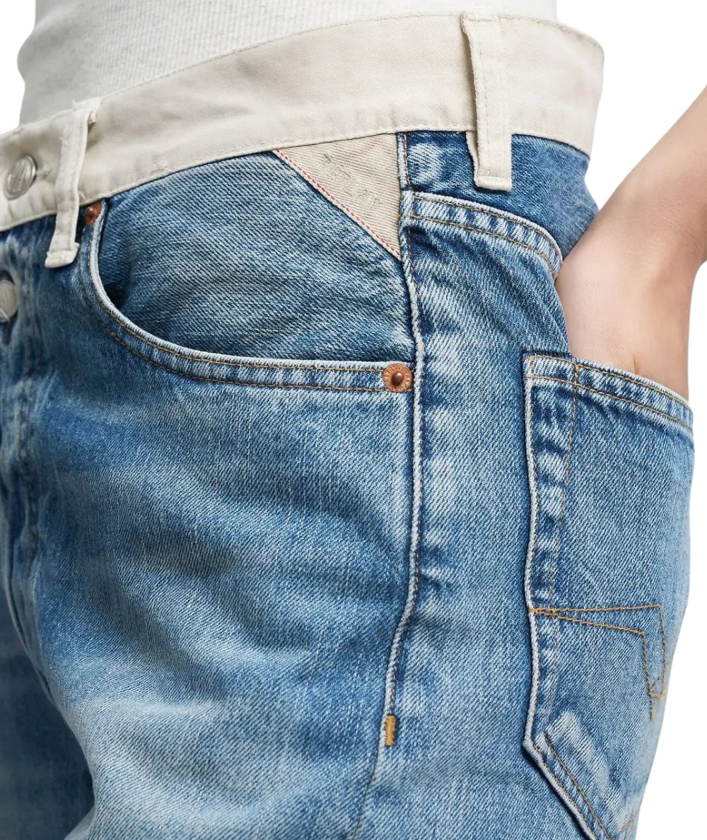 Replay Jeans con Dettagli a Contrasto W9Z1A.000.10364 Denim Medio