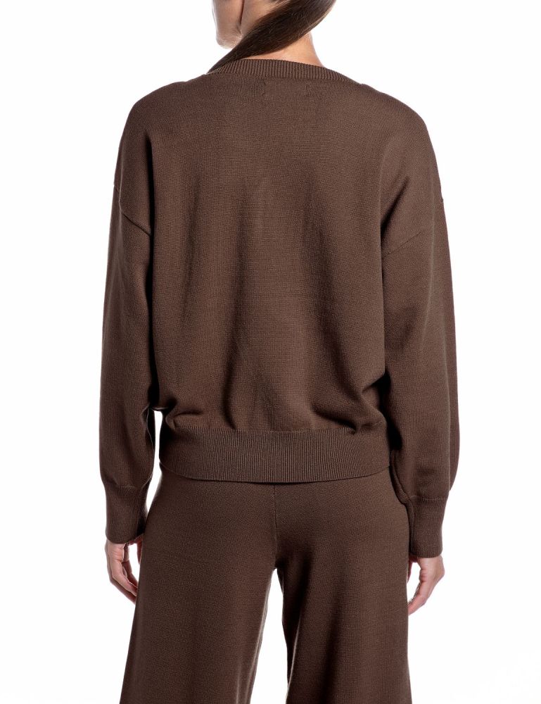Replay Maglia Oversize in Misto Viscosa DK008V.000.723SG Marrone