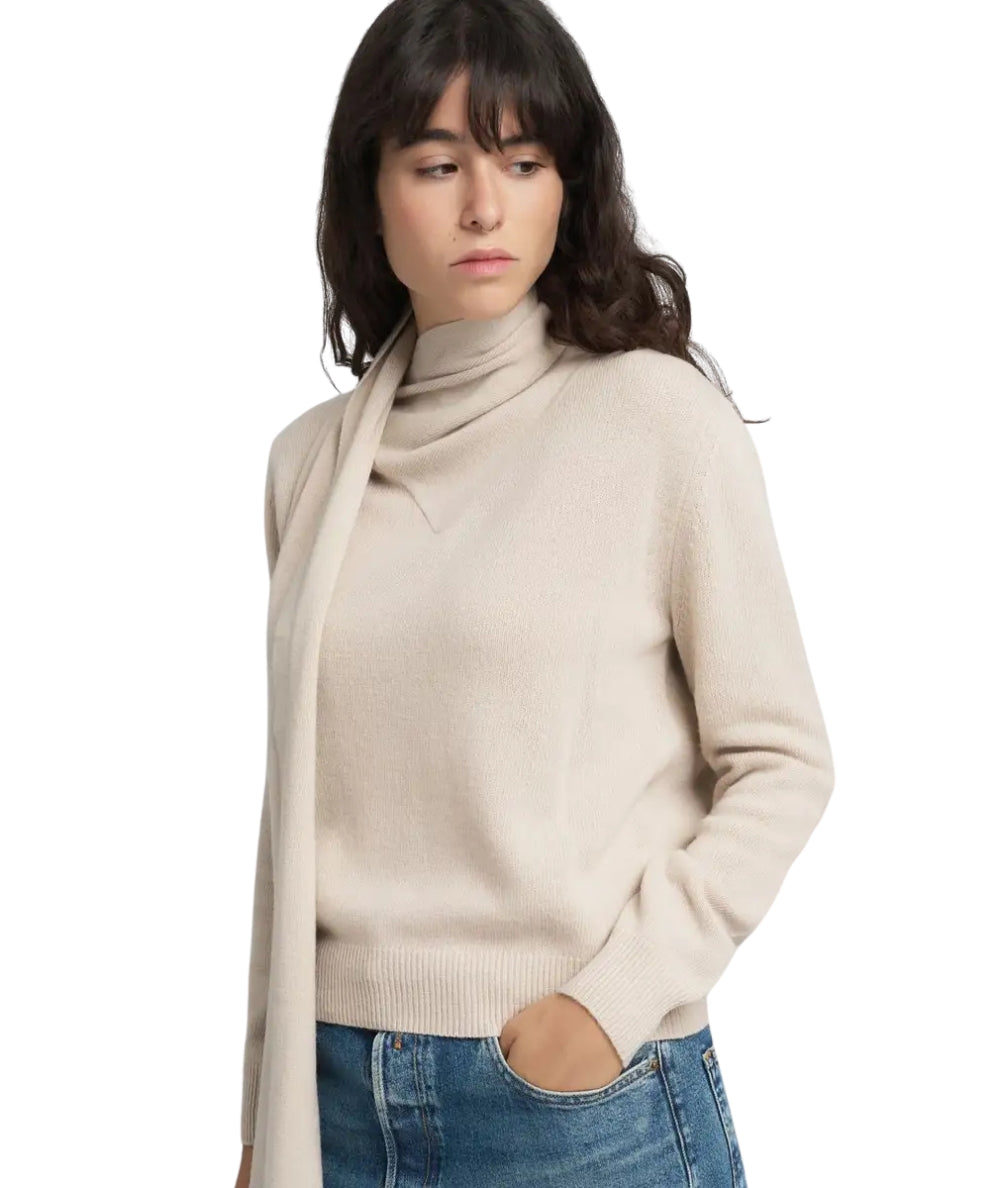 Replay Maglia con Collo a Sciarpa DK3923.000.G22726 Bianco Latte