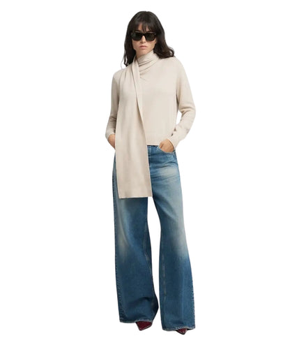 Replay Maglia con Collo a Sciarpa DK3923.000.G22726 Bianco Latte