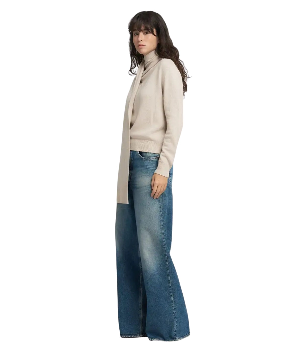 Replay Maglia con Collo a Sciarpa DK3923.000.G22726 Bianco Latte