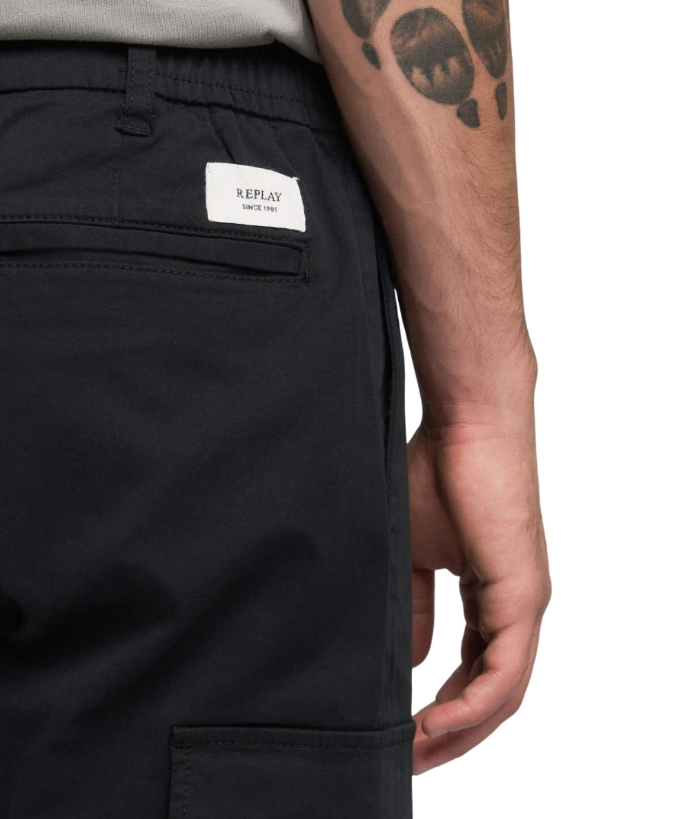 Replay Pantalone Cargo Adhann M9015C.000.84999 Nero